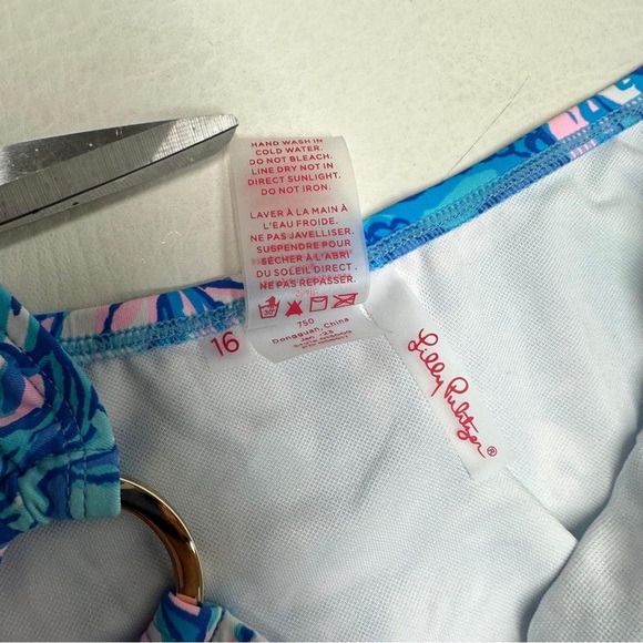 Lilly Pulitzer kilen bikini bottom Floral Blue Women's Swimwear Sz 16 nwt - Picture 9 of 10